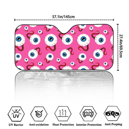 Human Eyeball Pattern Print Car Windshield Sun Shade