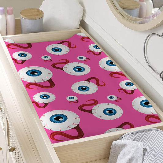Human Eyeball Pattern Print Changing Pad Cover