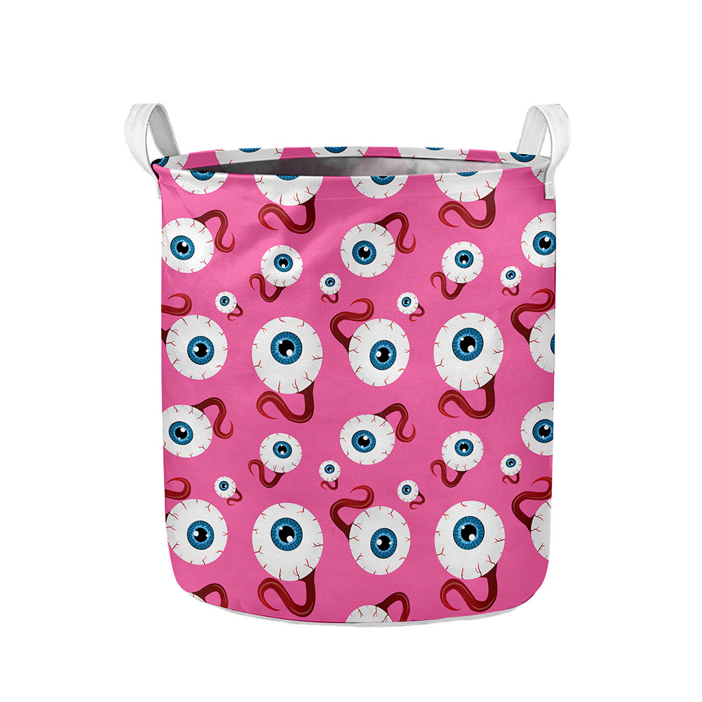 Human Eyeball Pattern Print Collapsible Laundry Basket