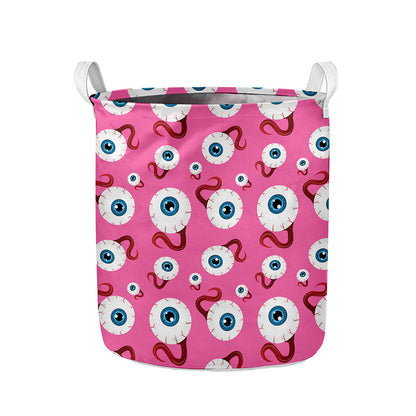 Human Eyeball Pattern Print Collapsible Laundry Basket