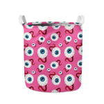 Human Eyeball Pattern Print Collapsible Laundry Basket