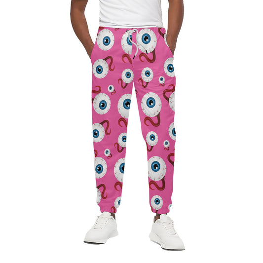 Human Eyeball Pattern Print Cotton Pants