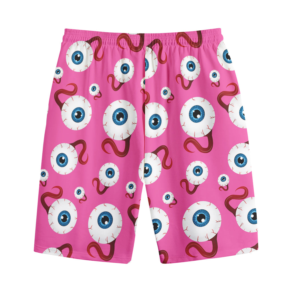 Human Eyeball Pattern Print Cotton Shorts