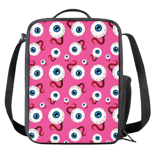 Human Eyeball Pattern Print Crossbody Lunch Bag