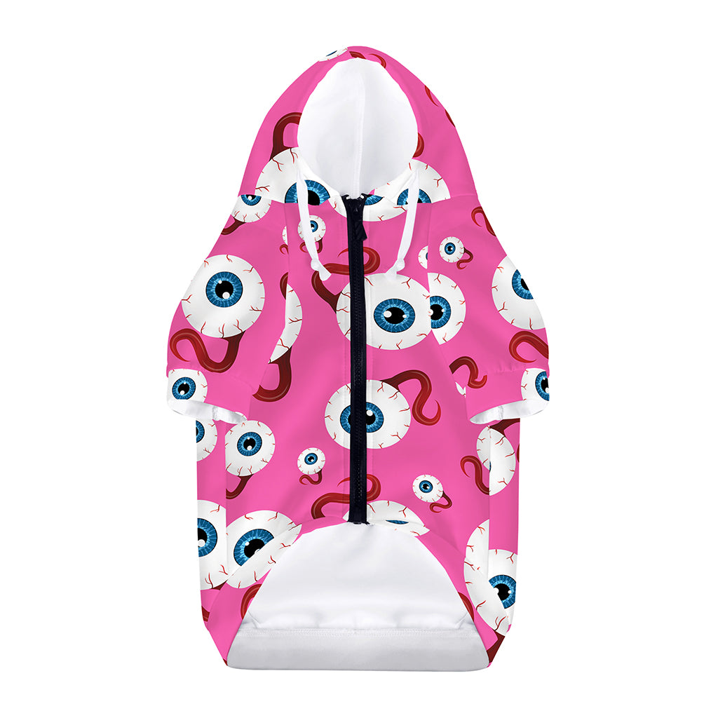 Human Eyeball Pattern Print Dog Zip Up Hoodie