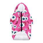 Human Eyeball Pattern Print Dog Zip Up Hoodie