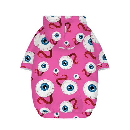 Human Eyeball Pattern Print Dog Zip Up Hoodie