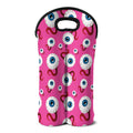 Human Eyeball Pattern Print Double Neoprene Wine Tote