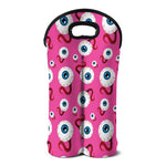 Human Eyeball Pattern Print Double Neoprene Wine Tote