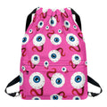 Human Eyeball Pattern Print Drawstring Backpack