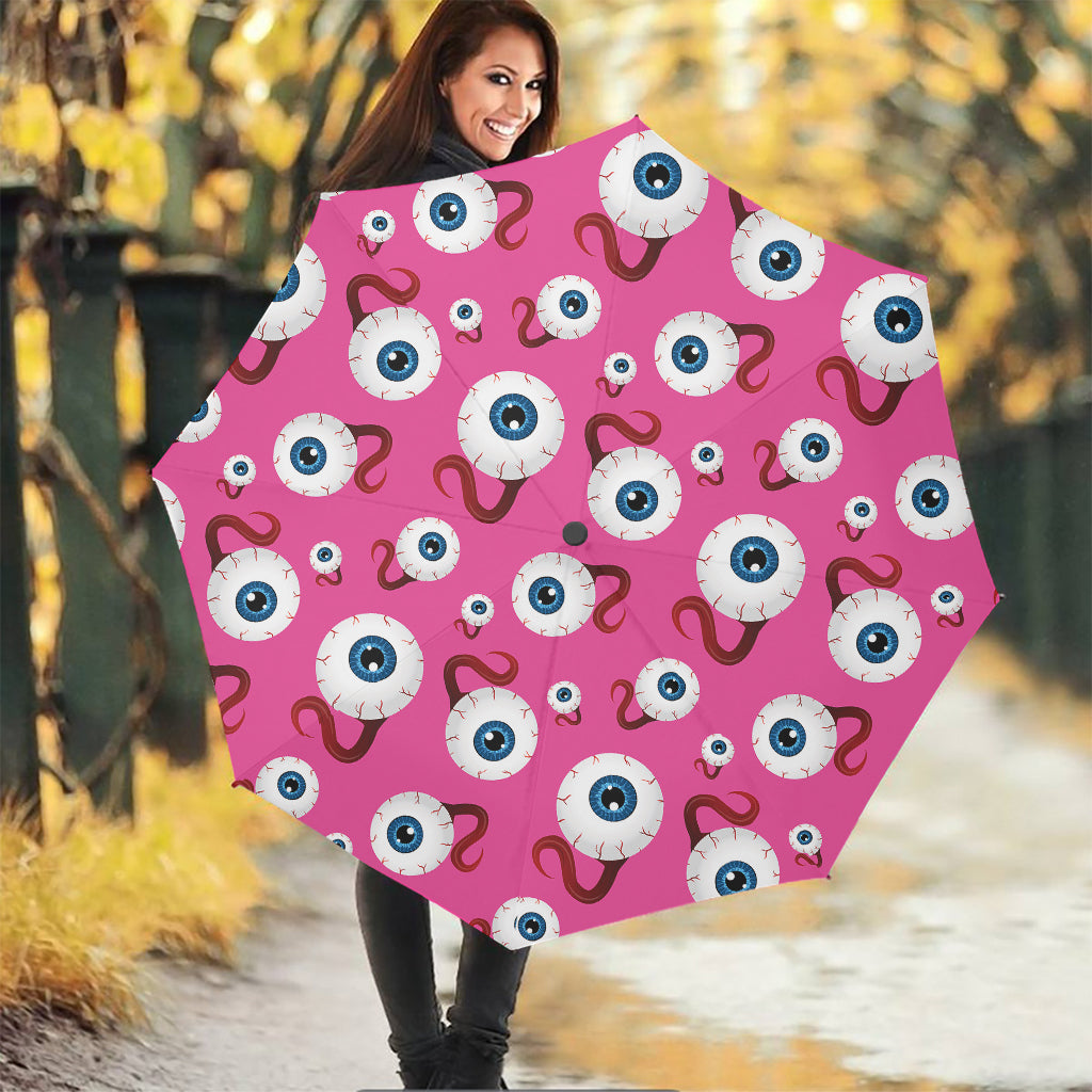 Human Eyeball Pattern Print Foldable Umbrella