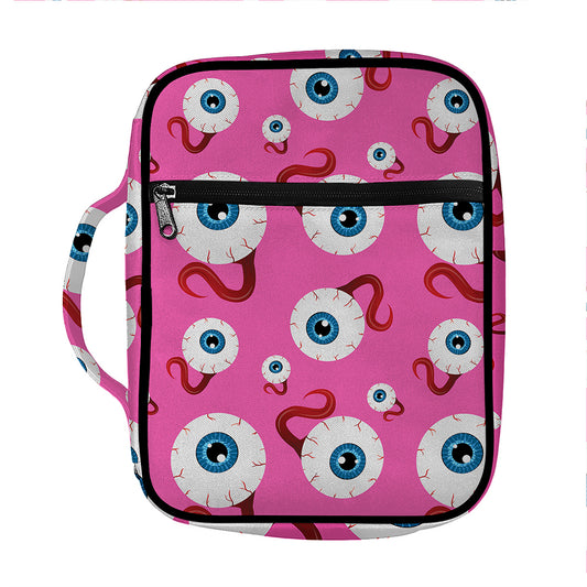 Human Eyeball Pattern Print Front Pocket Bible Bag