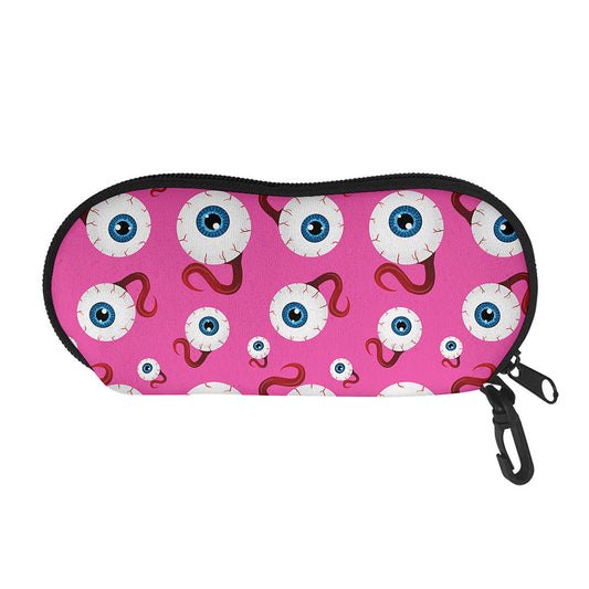 Human Eyeball Pattern Print Glasses Case