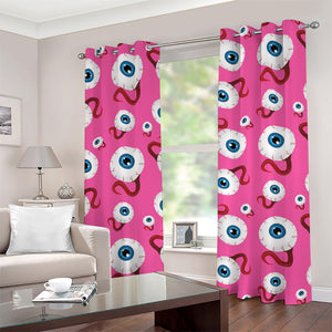 Human Eyeball Pattern Print Grommet Curtains