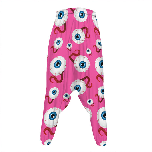 Human Eyeball Pattern Print Hammer Pants