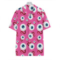 Human Eyeball Pattern Print Hawaiian Shirt