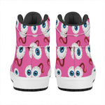 Human Eyeball Pattern Print High Top Leather Sneakers