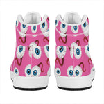 Human Eyeball Pattern Print High Top Leather Sneakers