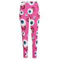 Human Eyeball Pattern Print High-Waisted Pocket Leggings