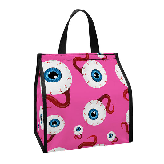Human Eyeball Pattern Print Insulated Lunch Tote