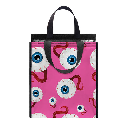 Human Eyeball Pattern Print Insulated Lunch Tote