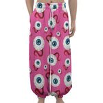 Human Eyeball Pattern Print Lantern Pants