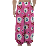 Human Eyeball Pattern Print Lantern Pants