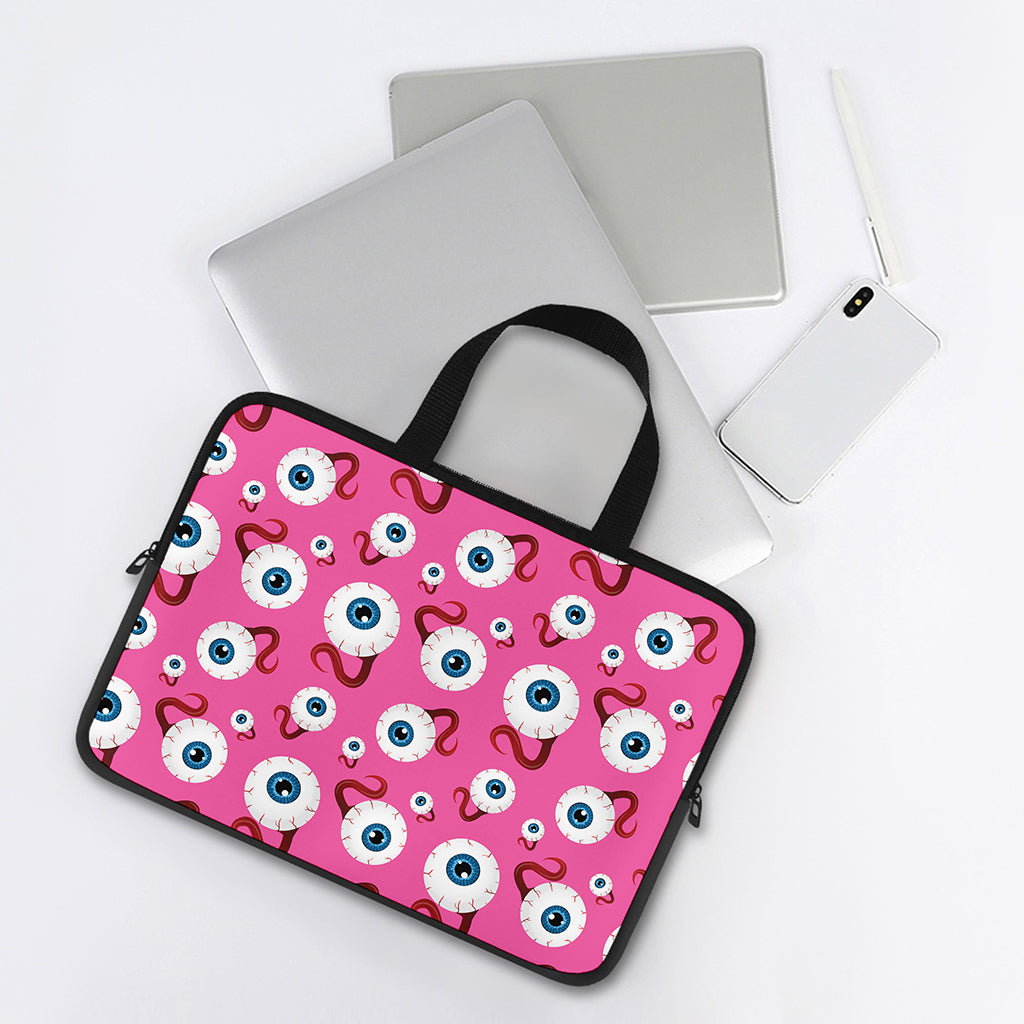 Human Eyeball Pattern Print Laptop Sleeve With Handle
