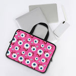 Human Eyeball Pattern Print Laptop Sleeve With Handle