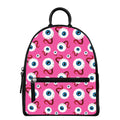 Human Eyeball Pattern Print Leather Backpack