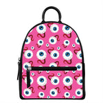 Human Eyeball Pattern Print Leather Backpack