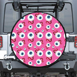 Human Eyeball Pattern Print Leather Spare Tire Cover
