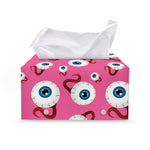 Human Eyeball Pattern Print Leather Tissue Box Cover