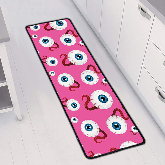 Human Eyeball Pattern Print Long Kitchen Mat