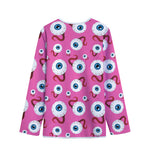 Human Eyeball Pattern Print Long Sleeve Short Coat