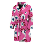Human Eyeball Pattern Print Men's Bathrobe