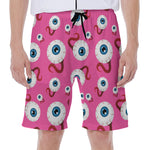 Human Eyeball Pattern Print Men's Beach Shorts