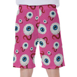 Human Eyeball Pattern Print Men's Beach Shorts