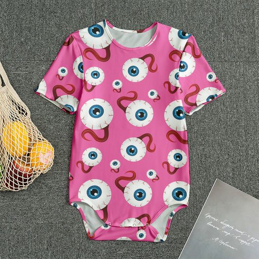 Human Eyeball Pattern Print Men's Bodysuit