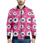 Human Eyeball Pattern Print Men's Bomber Jacket