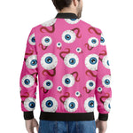 Human Eyeball Pattern Print Men's Bomber Jacket