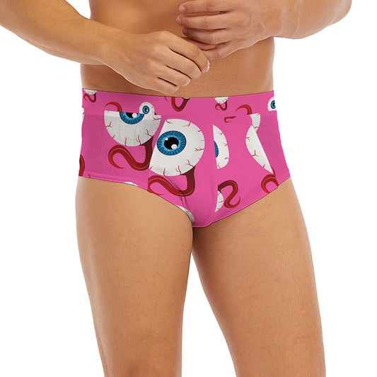 Human Eyeball Pattern Print Men's Briefs