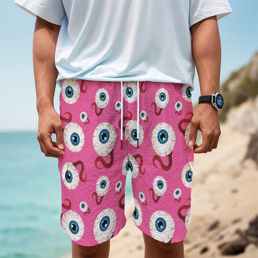 Human Eyeball Pattern Print Men's Cargo Shorts