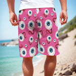 Human Eyeball Pattern Print Men's Cargo Shorts