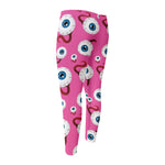 Human Eyeball Pattern Print Men's Compression Pants