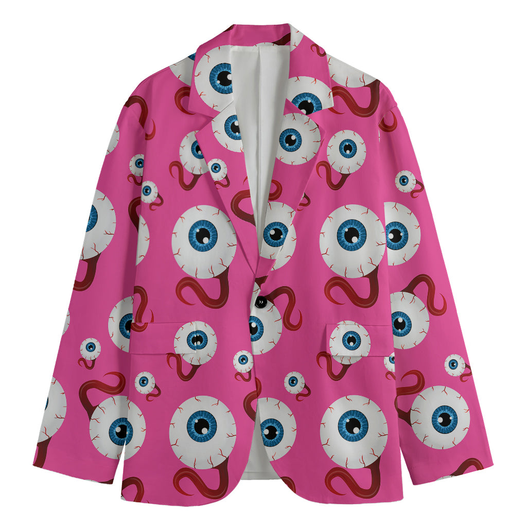 Human Eyeball Pattern Print Men's Cotton Blazer