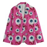 Human Eyeball Pattern Print Men's Cotton Blazer