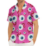 Human Eyeball Pattern Print Men's Deep V-Neck Shirt