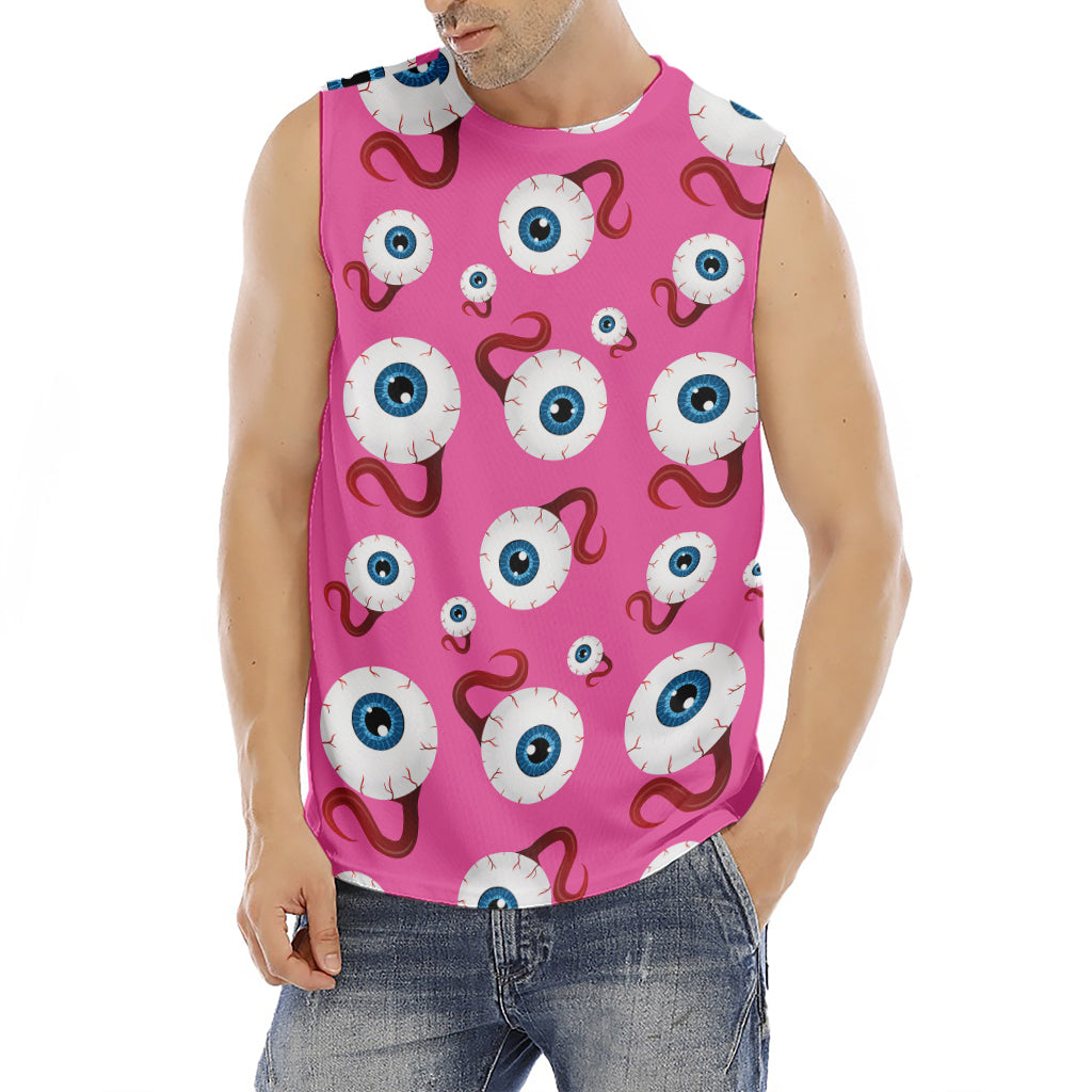 Human Eyeball Pattern Print Men's Fitness Tank Top