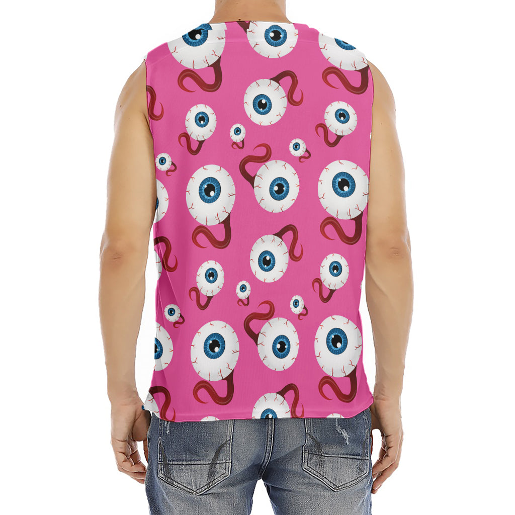 Human Eyeball Pattern Print Men's Fitness Tank Top